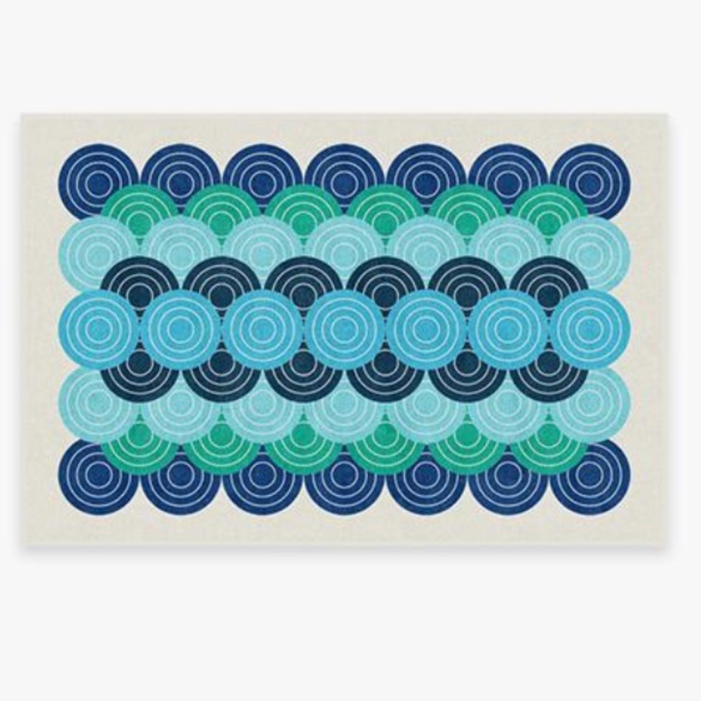 Ruggable Jonathan Adler Biba blue green rug cover 2x3